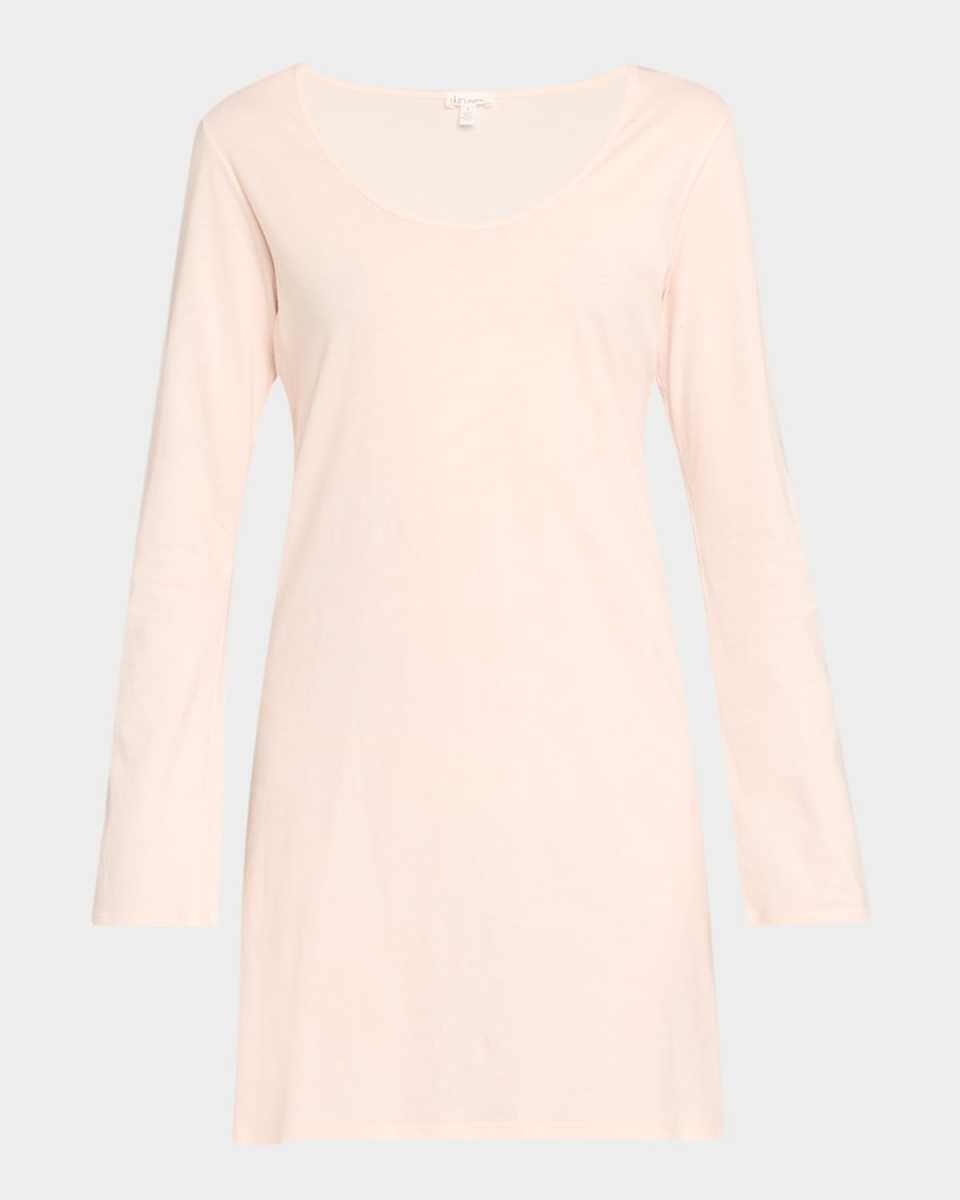 Carmine Long-Sleeve Cotton Sleepshirt